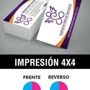 Tarjeta de presentación laminada 4x4